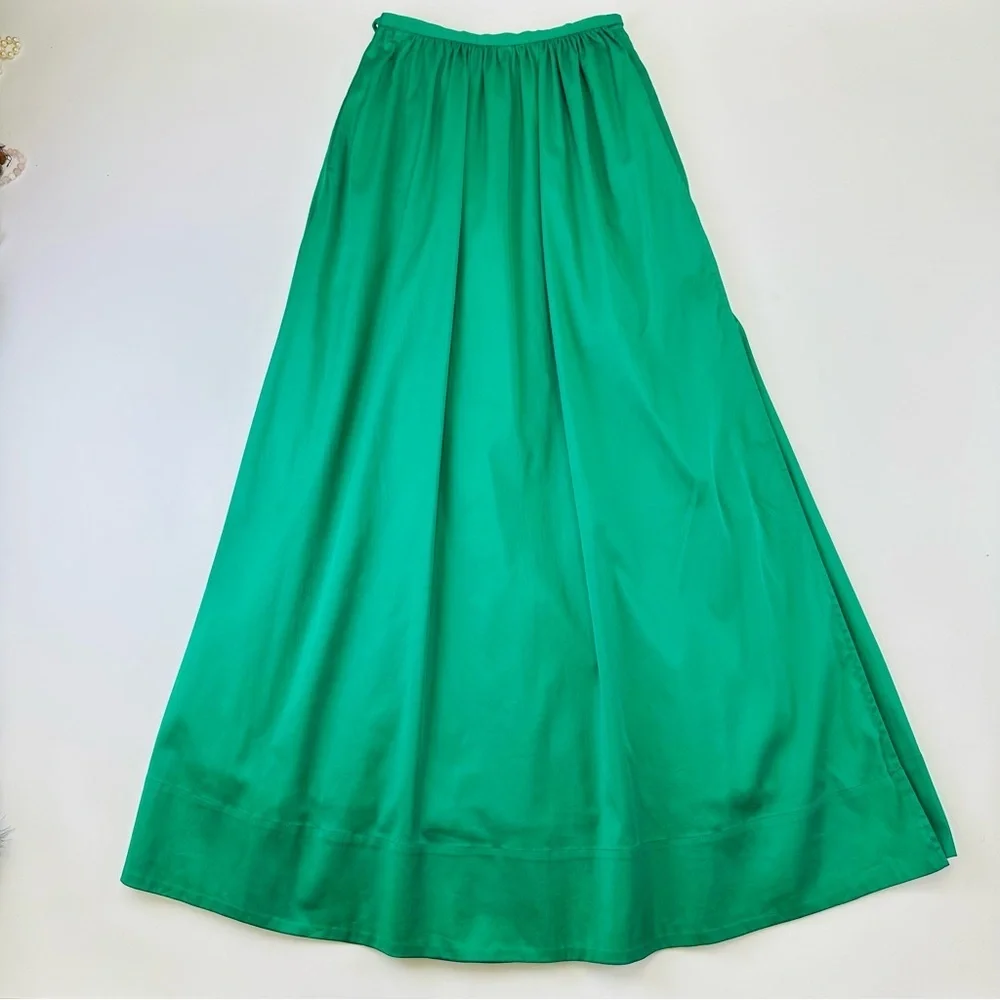 Hansen & Gretal maxi skirt XS Small cotton poplin lined wrap pockets Holiday - Picture 8 of 9